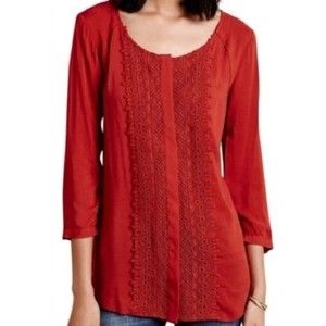 Anthropologie Maeve Crescent Street Blouse in Blue